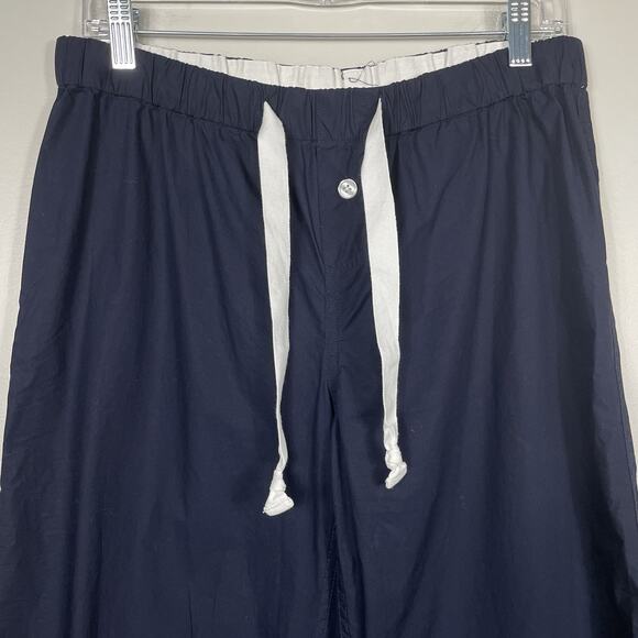 Quince 100% Organic Cotton Pajama Set Womens M Navy Button Up Drawstring Classic - Picture 11 of 16